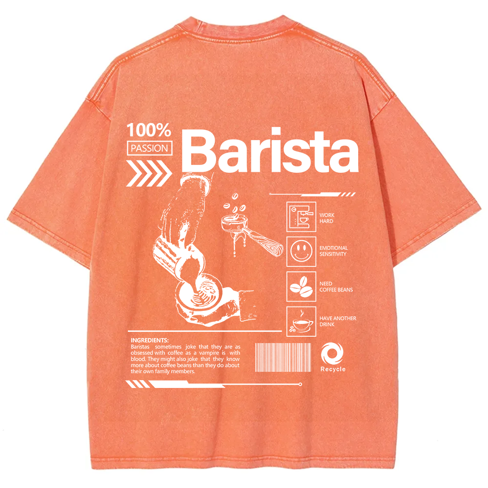 Barista Unisex Fit Washed T-Shirt
