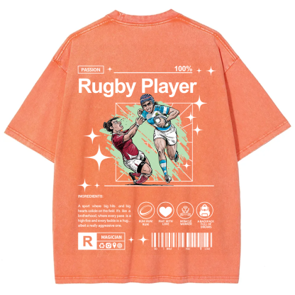 Rugby Player Unisex Fit Washed T-Shirt