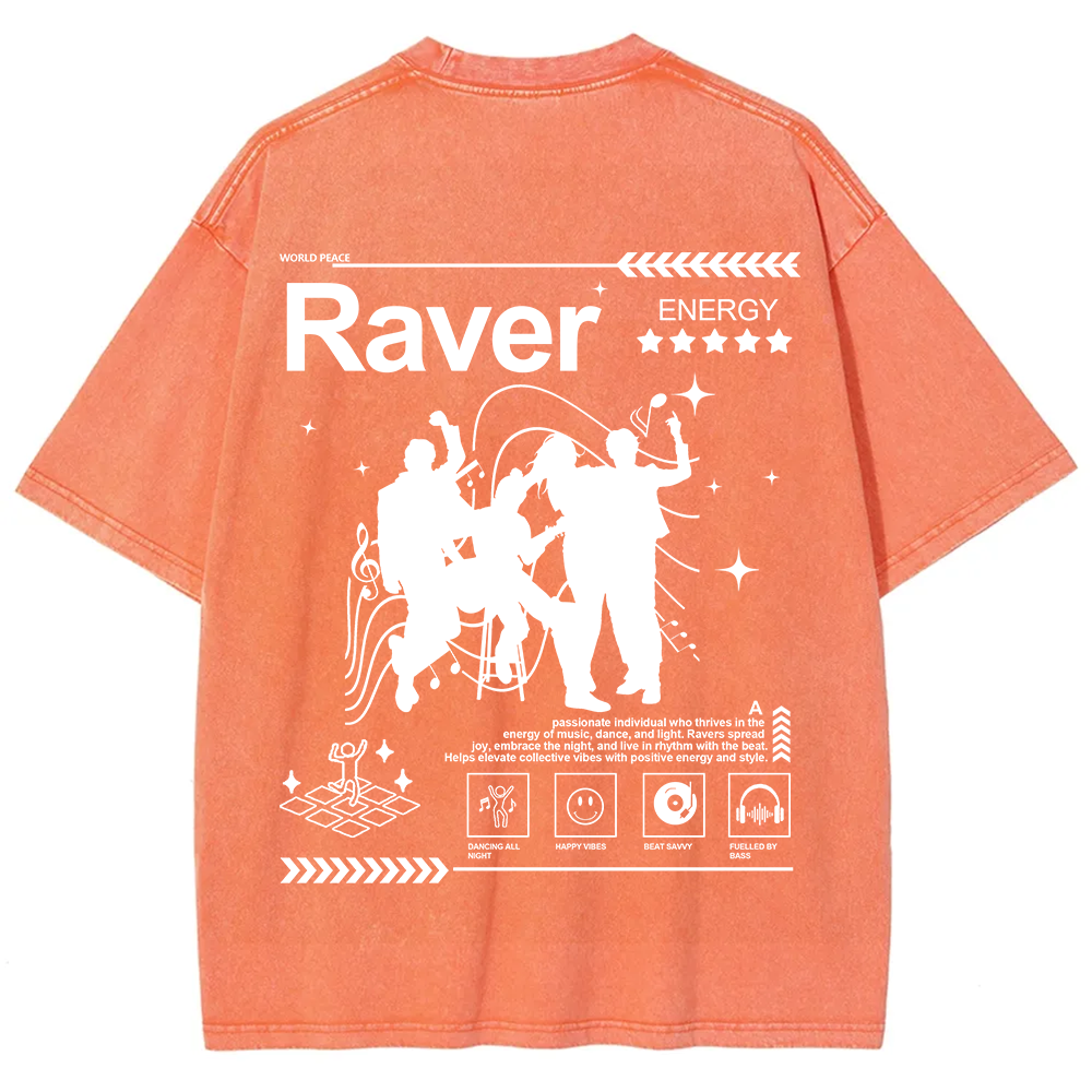 Raver Unisex Fit Washed T-Shirt