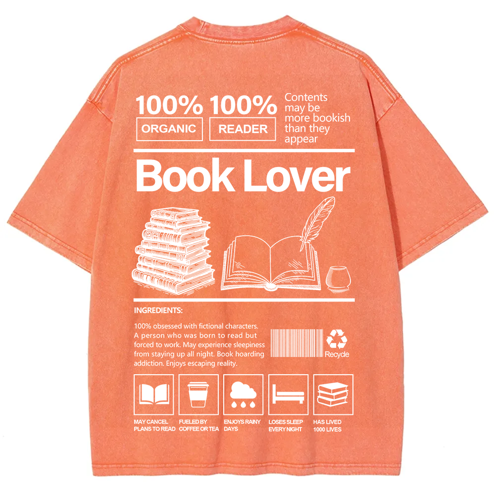 Book Lover Unisex Fit Washed T-Shirt