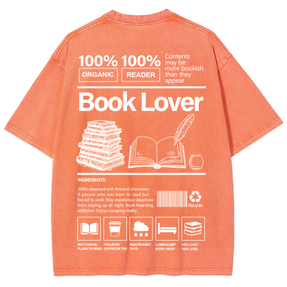 Book Lover Unisex Fit Washed T-Shirt