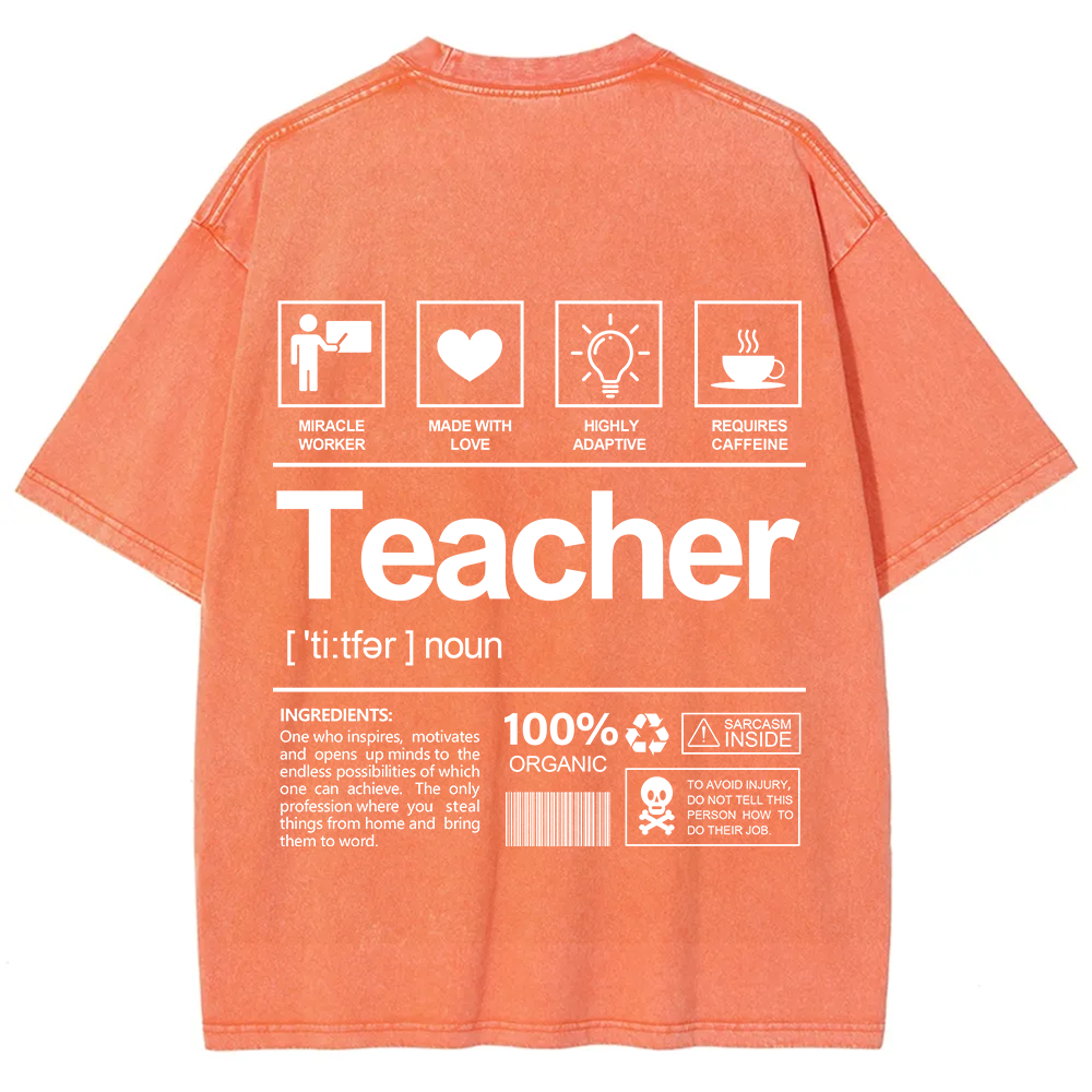 Teacher Unisex Fit Washed T-Shirt