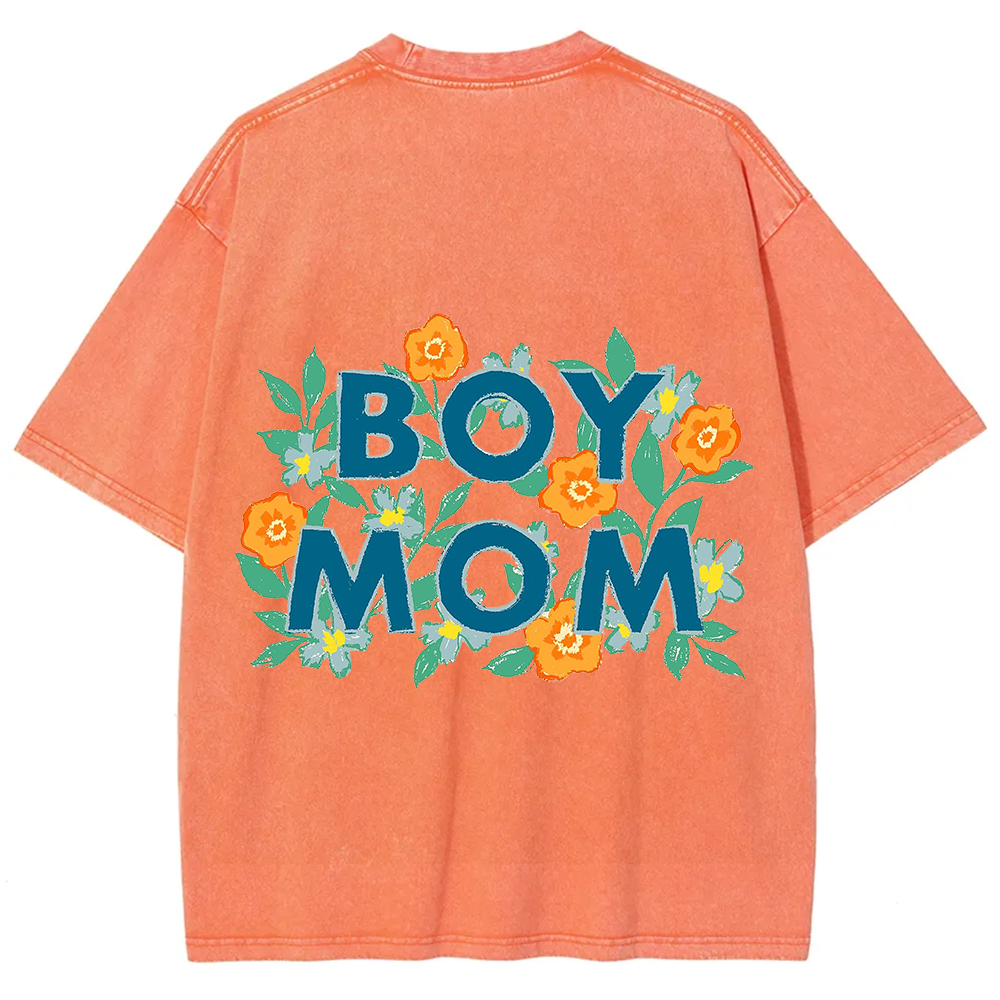 Boy Mom Unisex Fit Washed T-Shirt