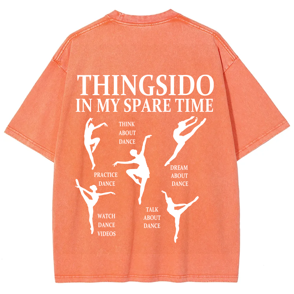Thingsido In My Spare Time  Unisex Fit Washed T-Shirt