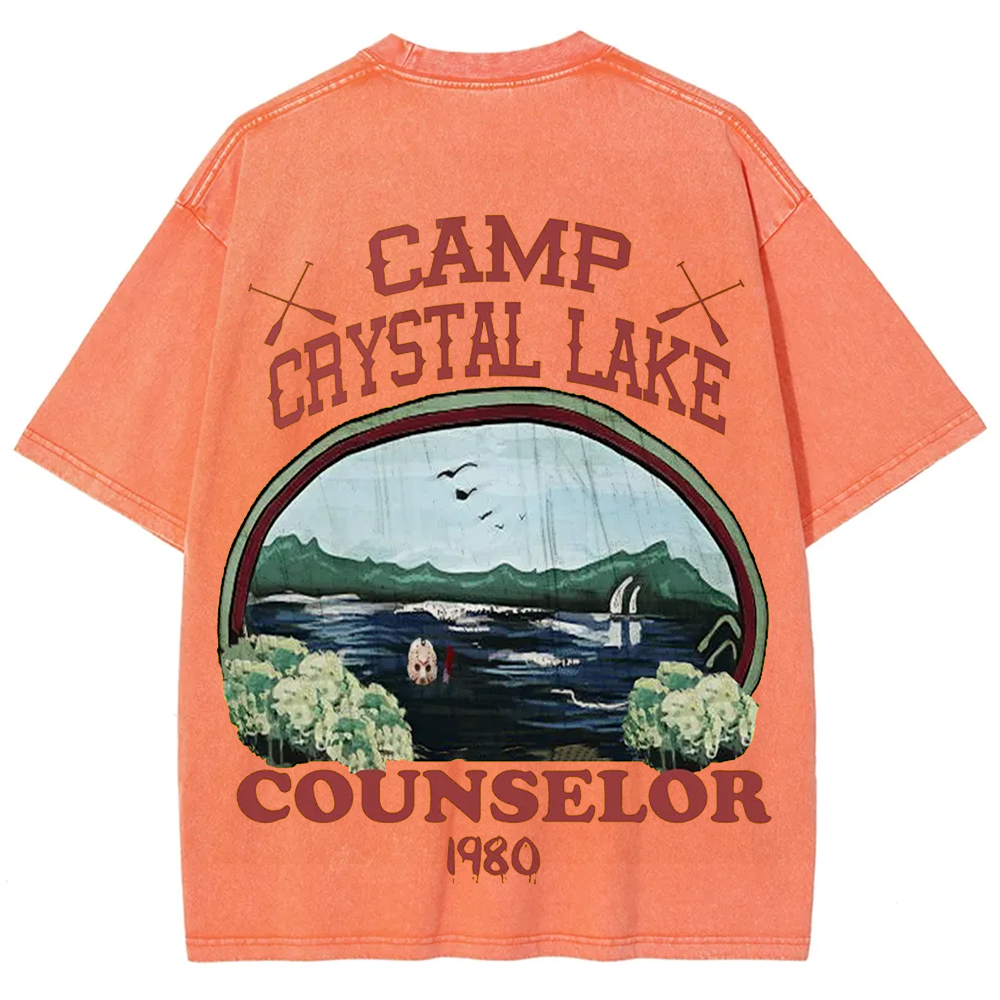 Unisex Camp Crystal Lake Print Crew Neck Casual T-Shirt
