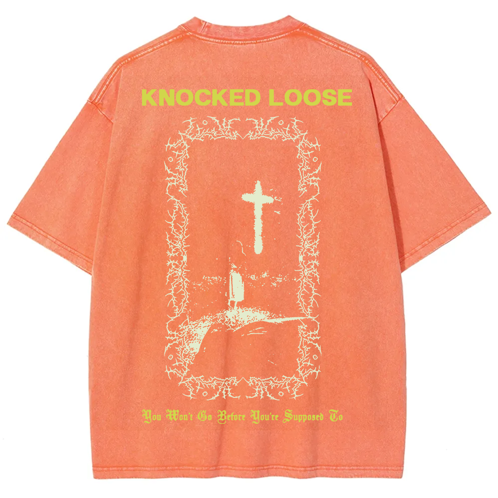 Unisex Vintage Washed Knocked Loose Band T-shirt