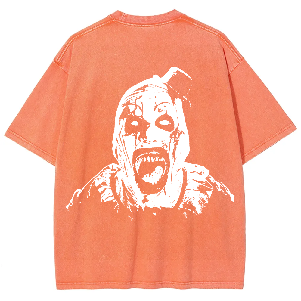  Unisex Vintage Washed Terrifier 3 Art The Santa Clown T-shirt