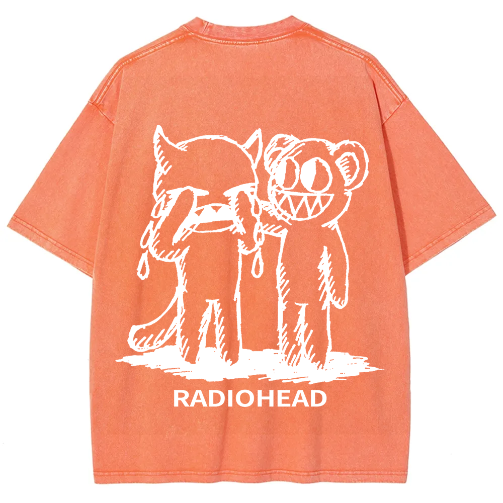 Unisex washed  Radiohead T-shirt