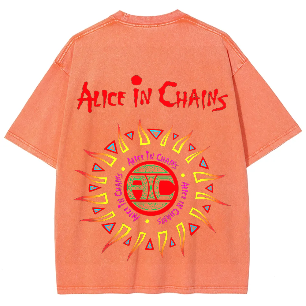  Unisex Vintage Alice in Chains Washed  T-shirt