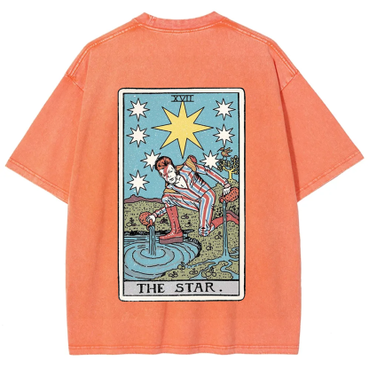 Unisex Vintage Washed The Star David Bowie Tarot Card T-shirt