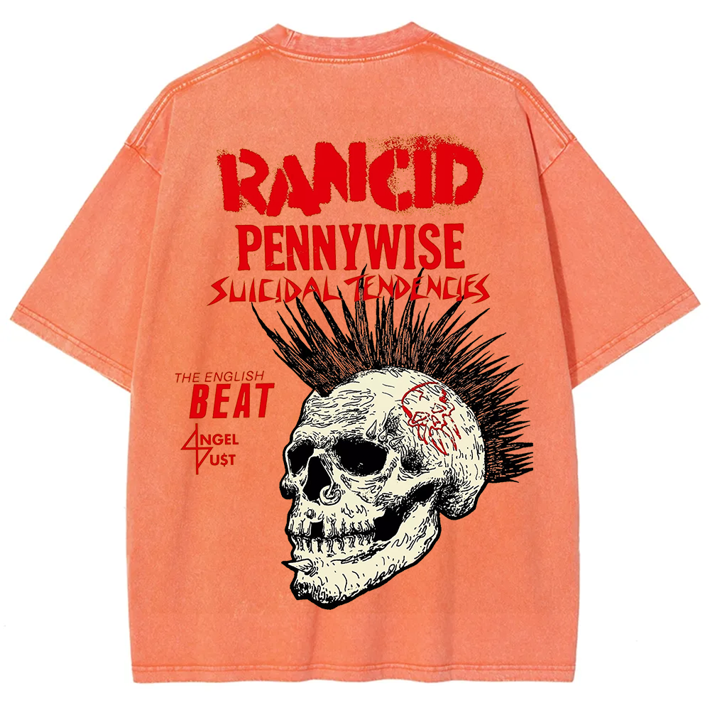 Rancid Skull Print Casua T-Shirt