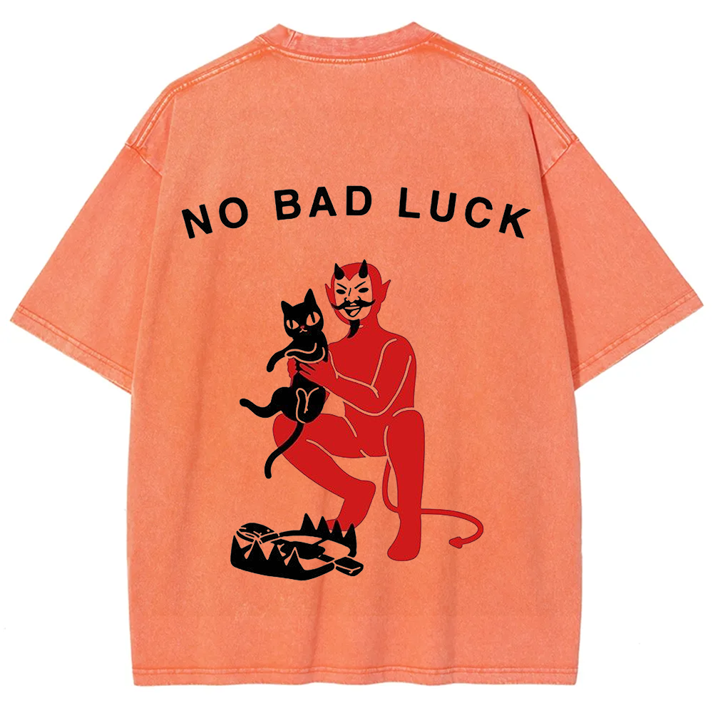 Unisex Cat No Bad Luck Print T-Shirt