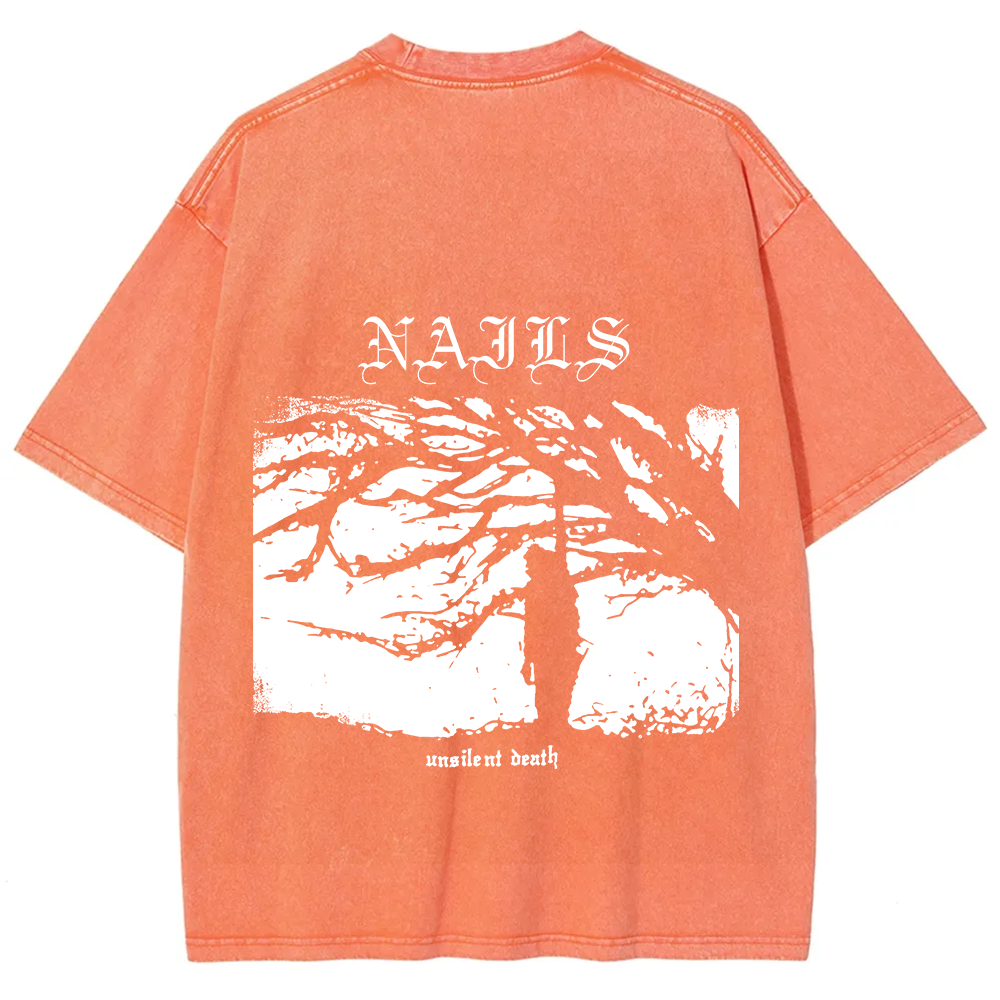 Nails Band Unsilent Death Vintage Washed T-Shirt