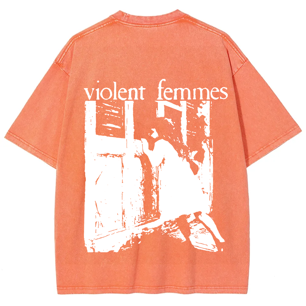 Unisex Casual Violent Femmes Punk Band Printed T-Shirt