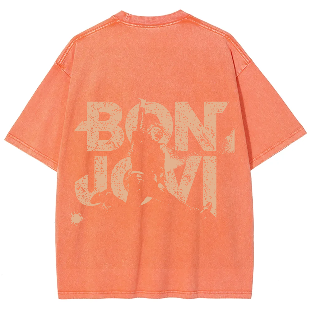 Unisex Vintage Washed Bon Jovi T-Shirt