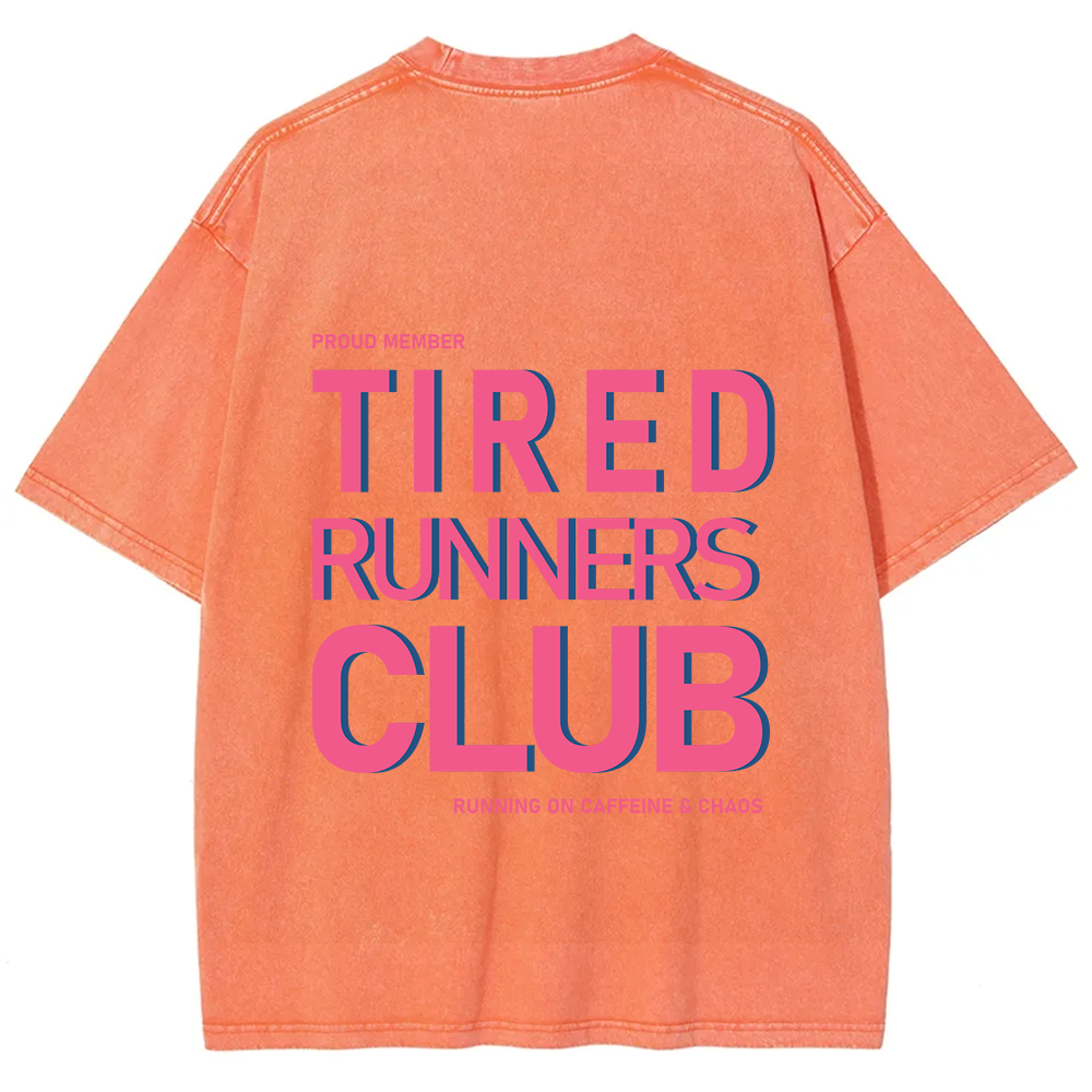 Tired Runners Club Unisex Fit Washed T-Shirt