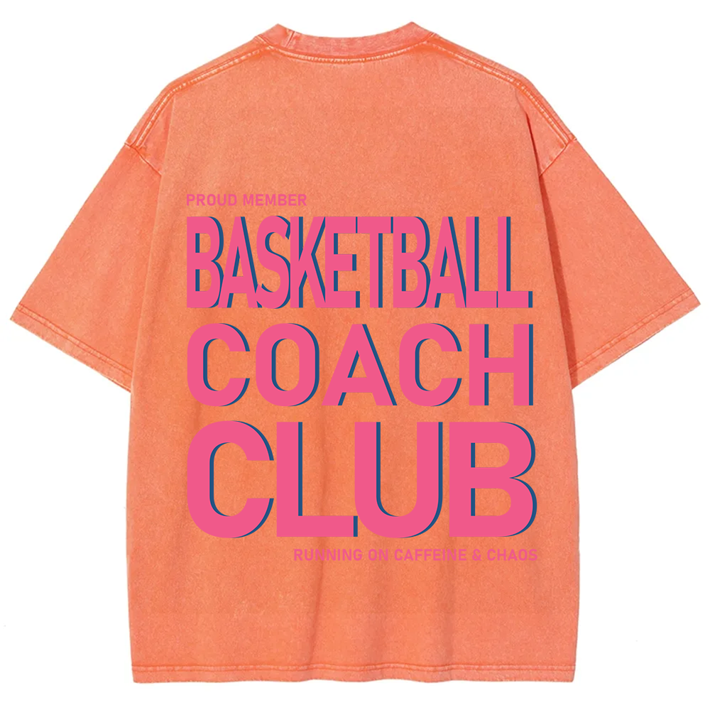 Basketball Coach Club Unisex Fit Washed T-Shirt