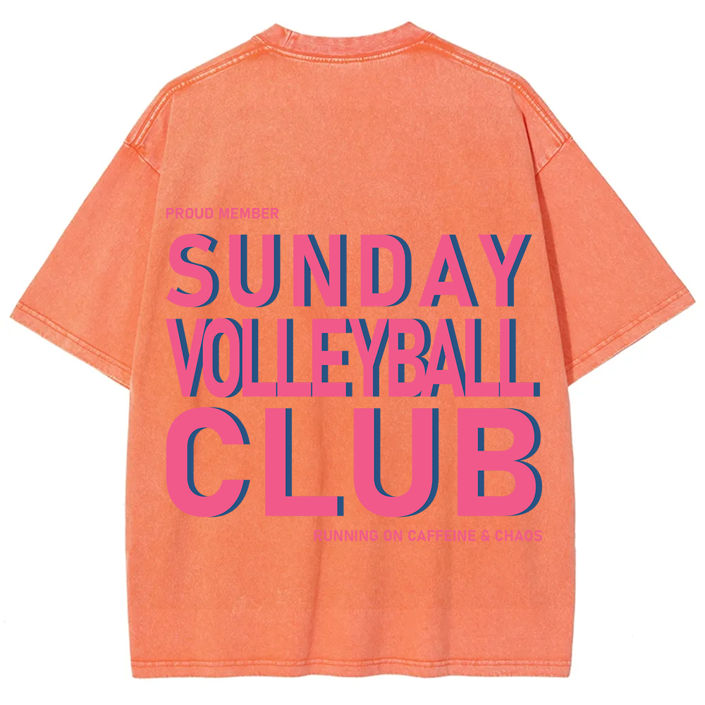 Sunday Volleyball Club Unisex Fit Washed T-Shirt
