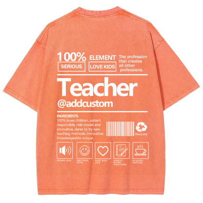 Teacher Addcustom Unisex Fit Washed T-Shirt wearishow
