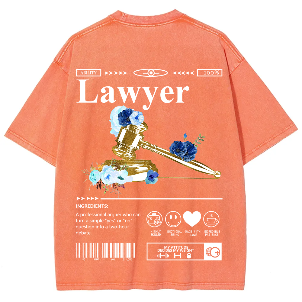 Lawyer Unisex Fit Washed T-Shirt?