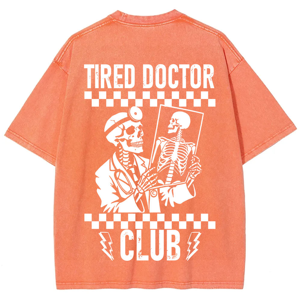 Tired Doctor Club Unisex Fit Washed T-Shirt