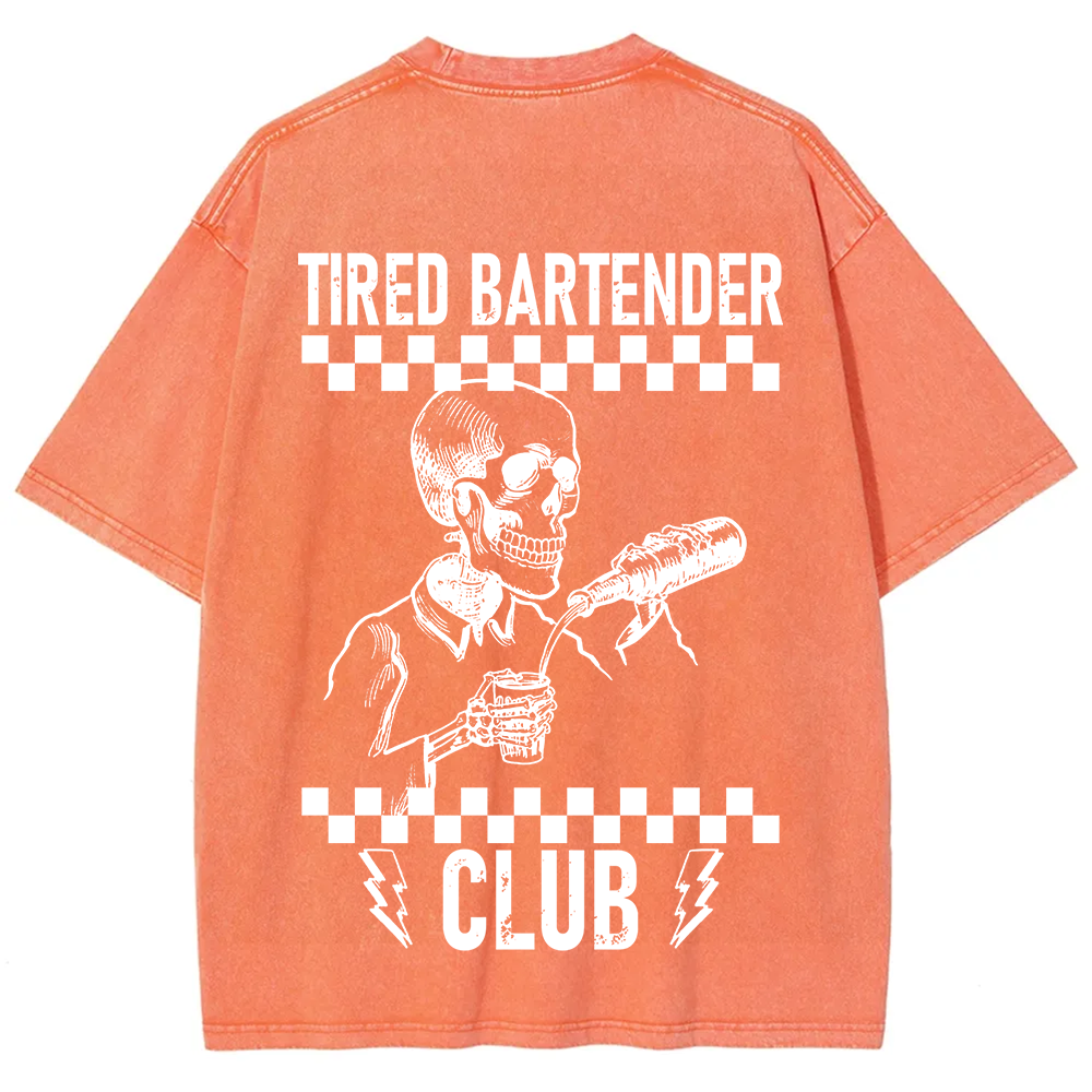 Tired Bartender Club Unisex Fit Washed T-Shirt?