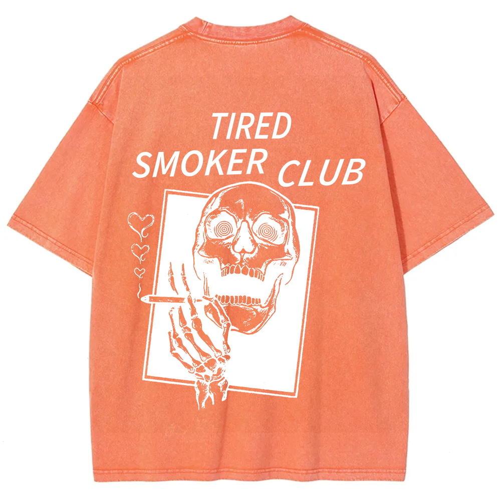 Tired Smoker Club Unisex Fit Washed T-Shirt