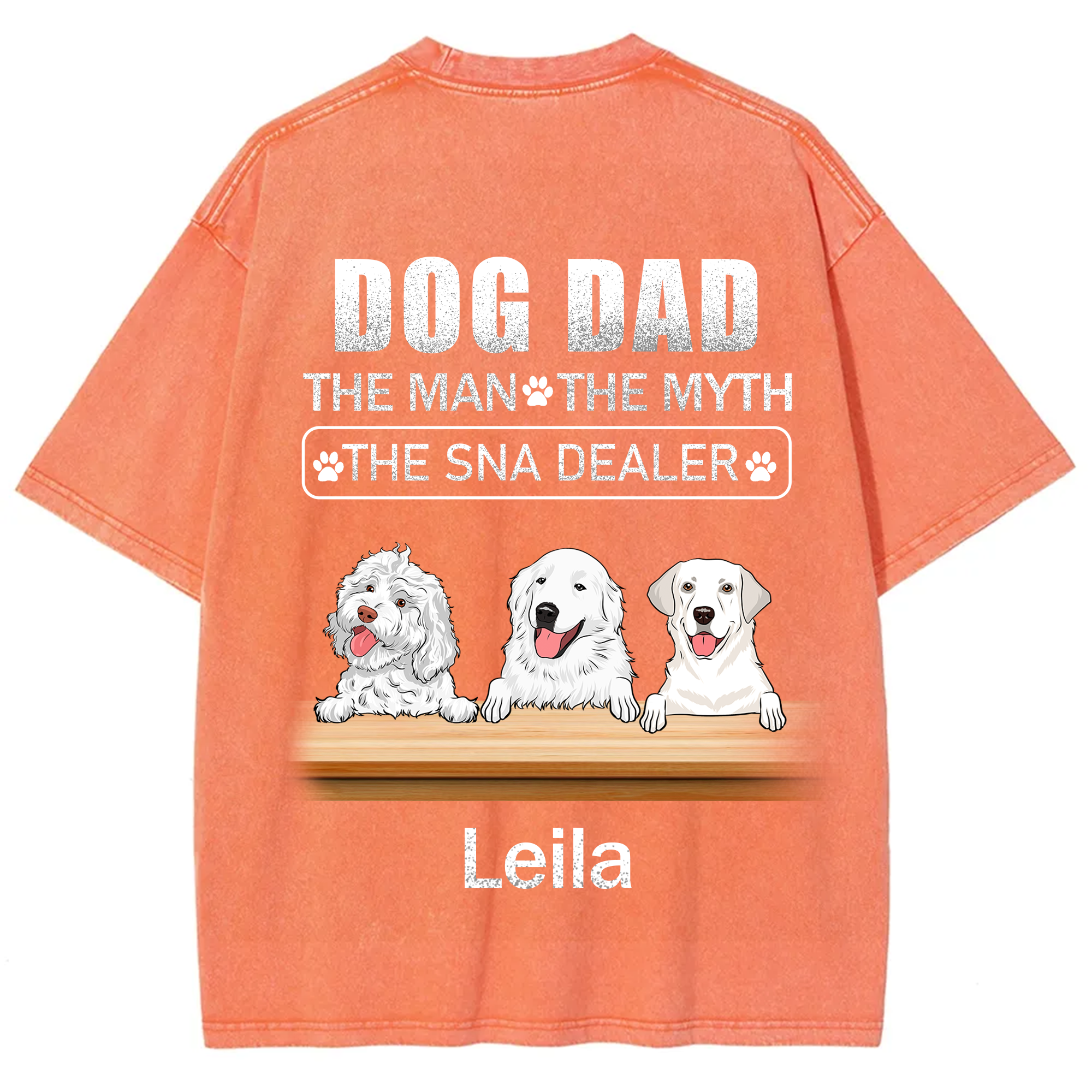 Dog Dad The Man The Myth The Snack Dealer - Personalized Custom Unisex  Washed T-shirt