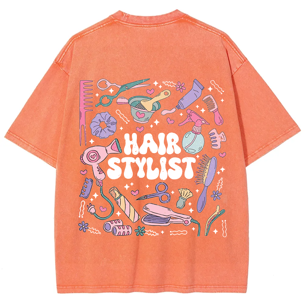 Hair Stylist Unisex Fit Washed T-Shirt