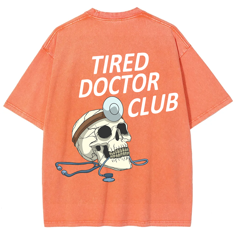 Tired Doctor Club Unisex Fit Washed T-Shirt