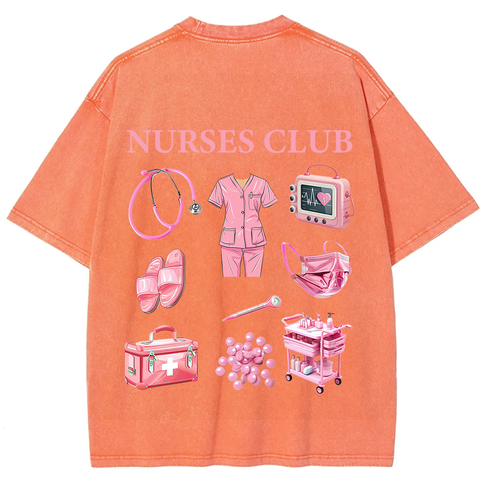 Nurses Club Unisex Fit Washed T-Shirt
