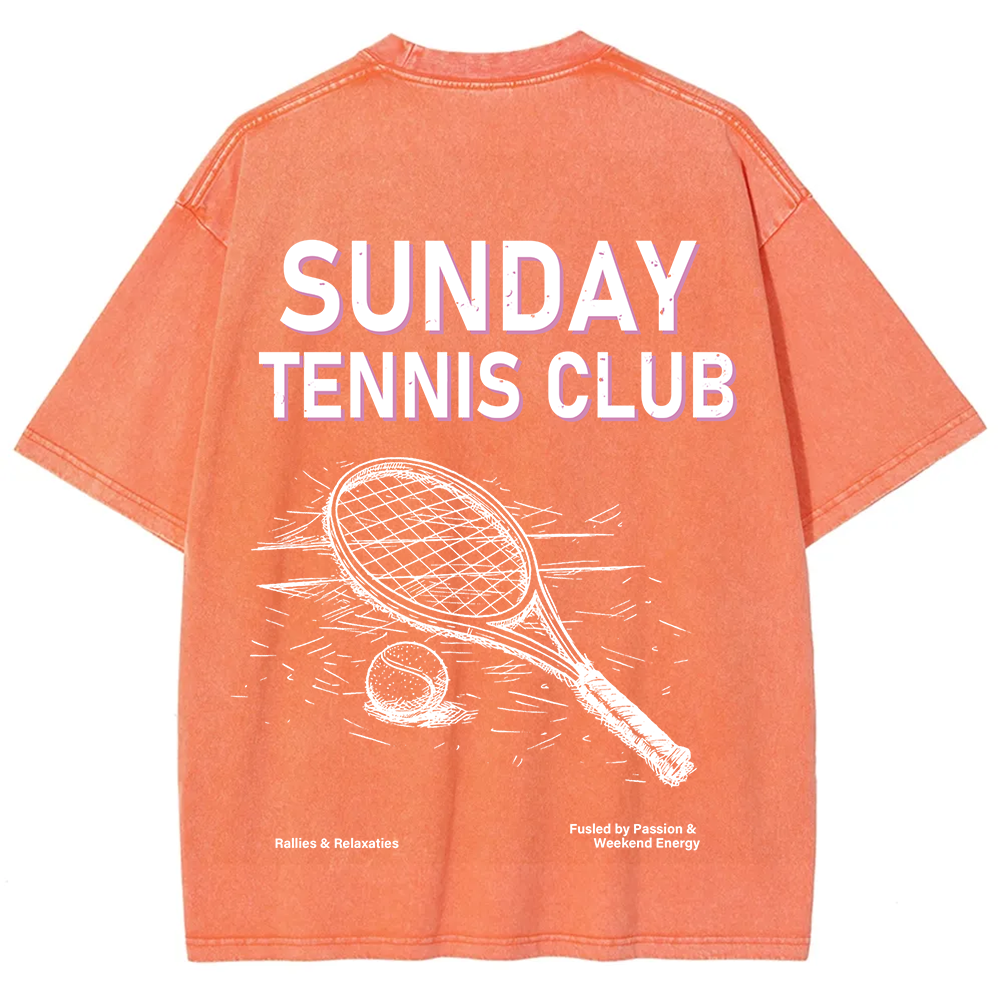 Sunday Tennis Club Unisex Fit Washed T-Shirt