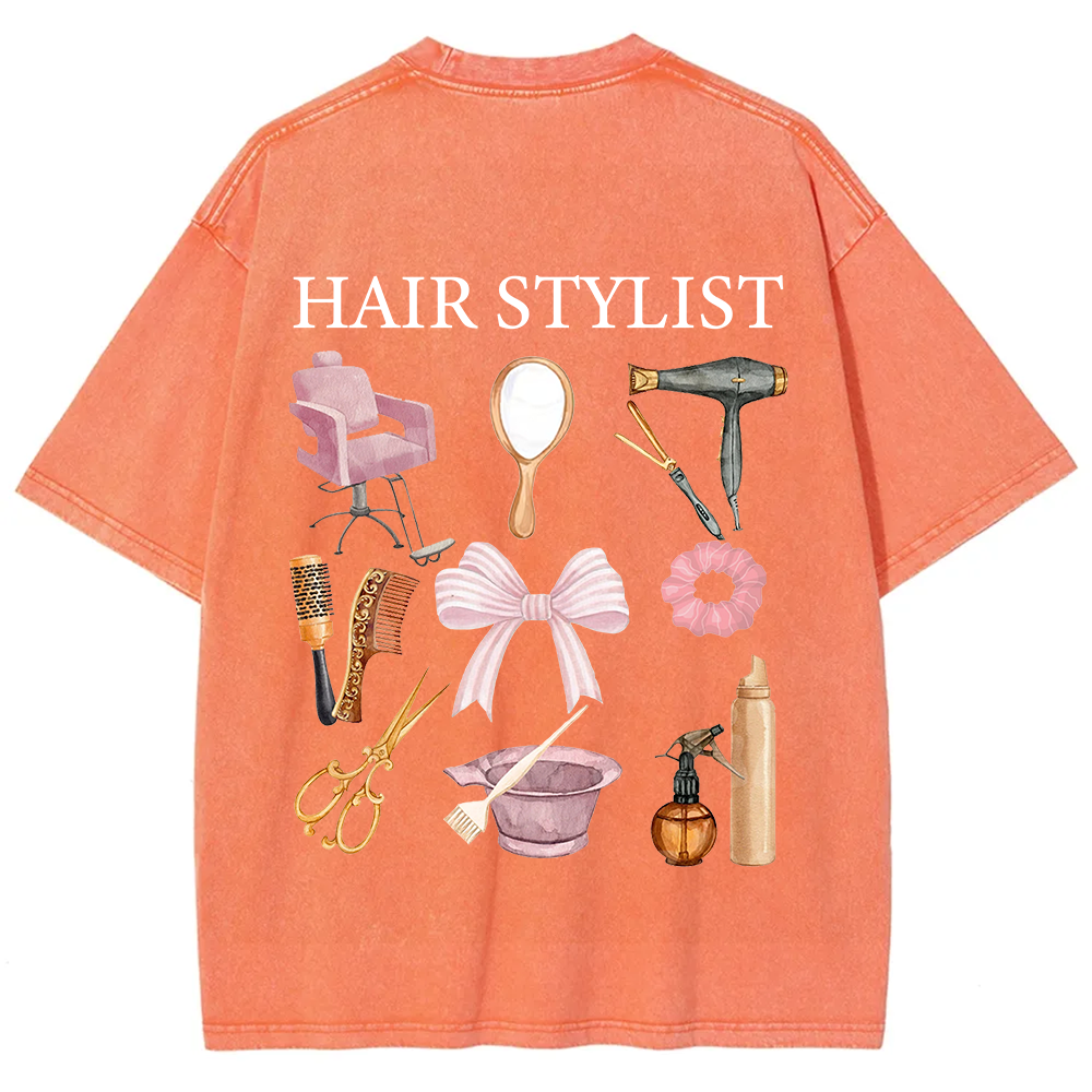 Hair Stylist Unisex Fit Washed T-Shirt