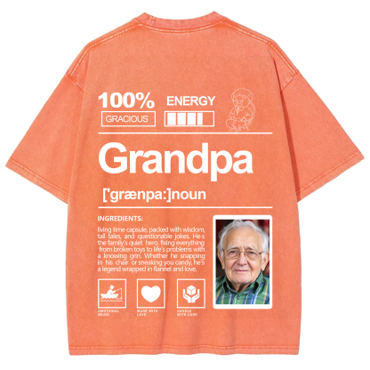 Addcustom Photo Grandpa Washed T-Shirt