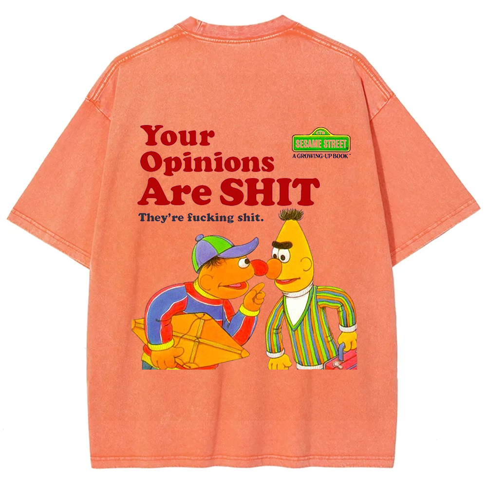 Sesame Street Your Opinions Are SHIT Casual Printed t-Shirt