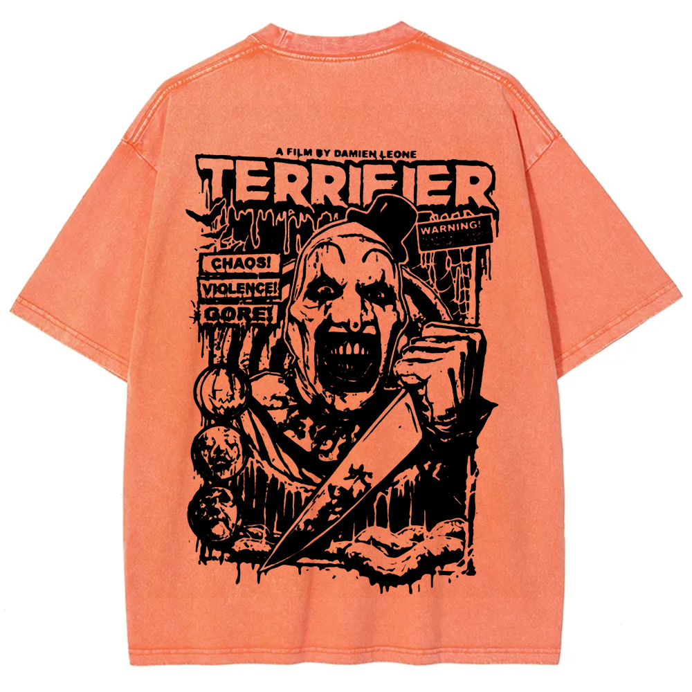 Unisex Vintage Terrifier Print Casual t-Shirt