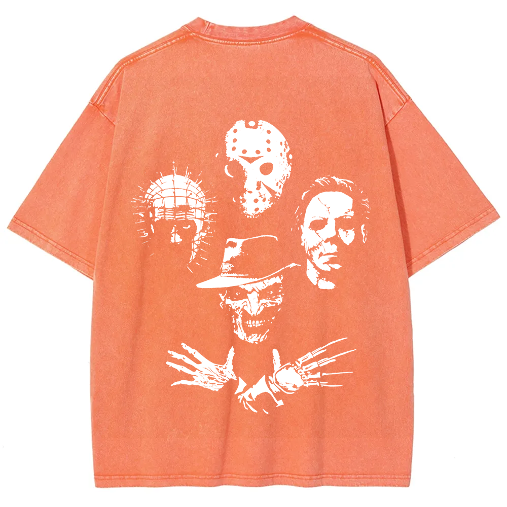 Horror Film t-Shirt Halloween Freddie Jason Hellraiser Grunge Rock Retro Black