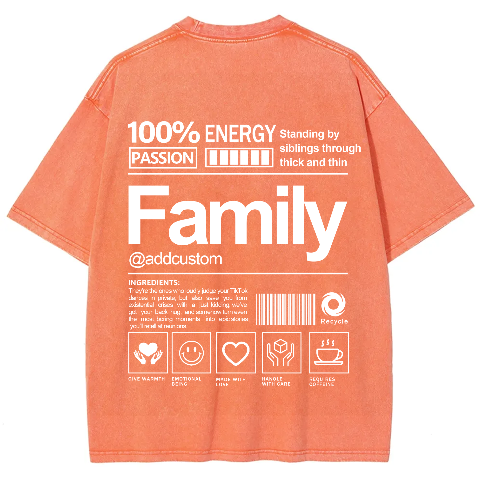 Family Addcustom Washed T-Shirt