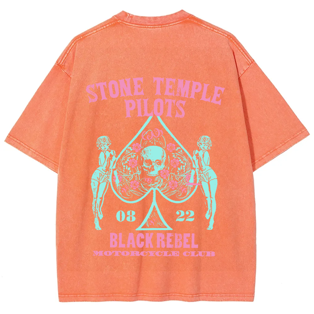 Unisex Washed Stone Temple Pilots Band t-Shirt