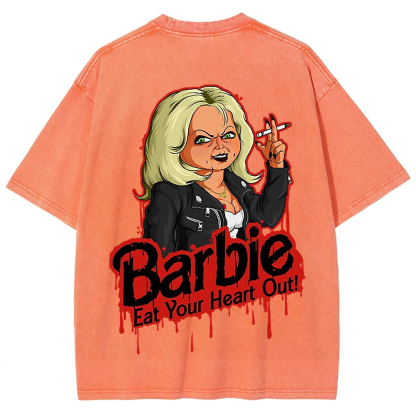 Unisex Casual chucky Barbie- Eat your heart out Printed t-Shirt