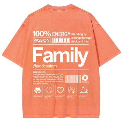 Family Addcustom Washed T-Shirt