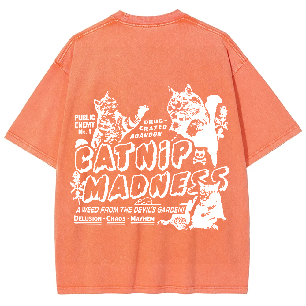 Unisex Vintage Washed catnip madness t-Shirt