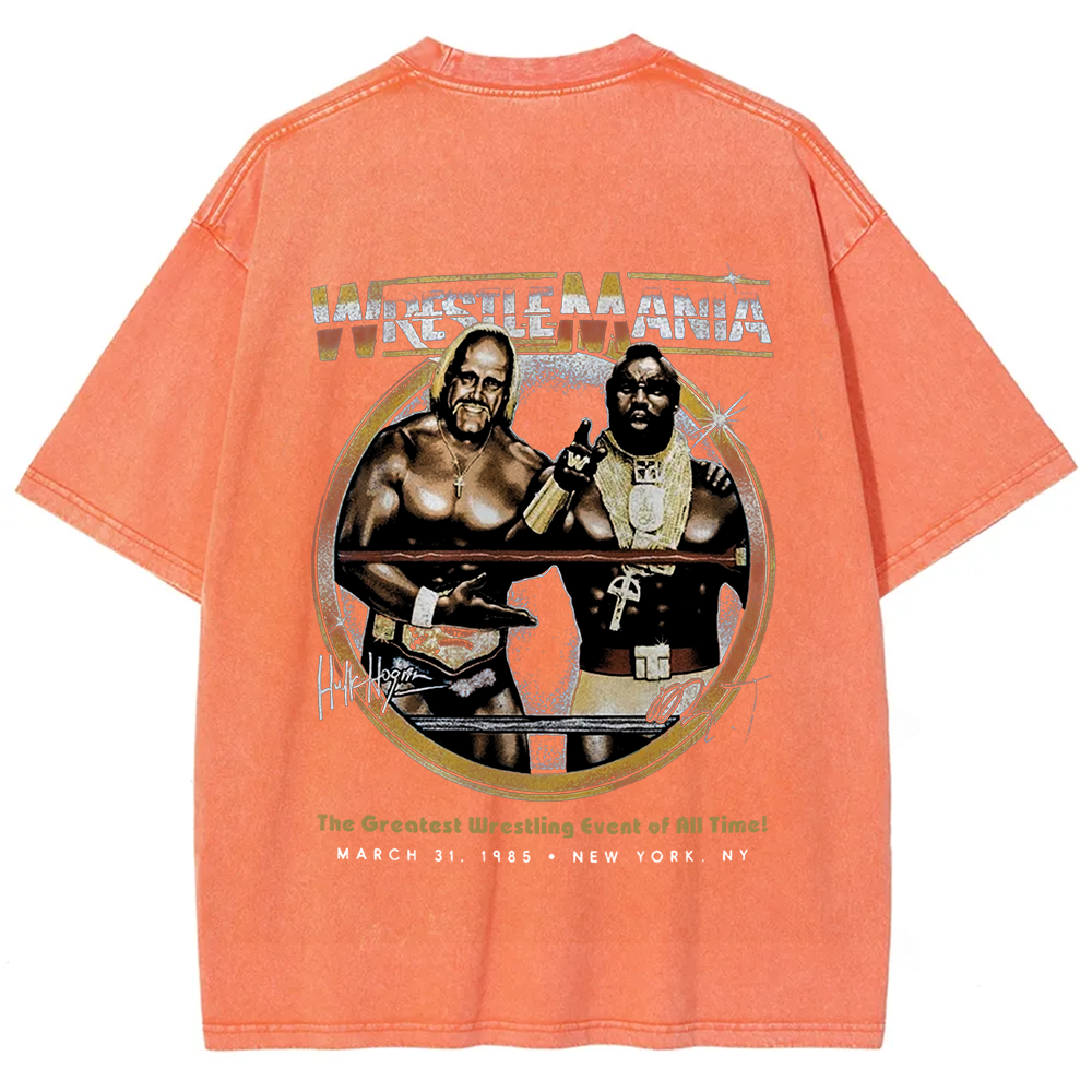 WWE Wrestle Mania - Hulk Hogan vs Mr T Casual Printed t-Shirt