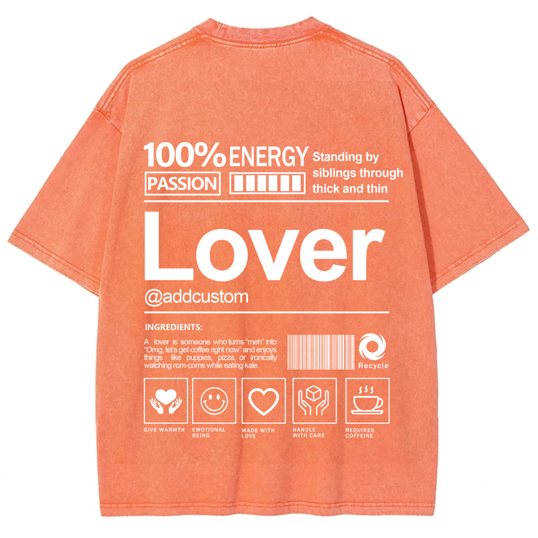 Lover Addcustom Washed T-Shirt