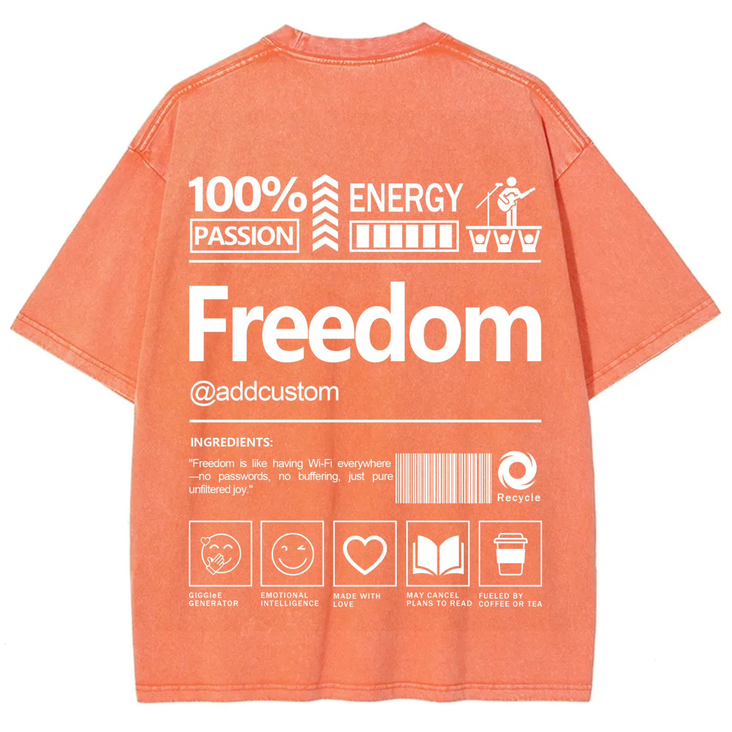 Freedom Addcustom Washed T-Shirt