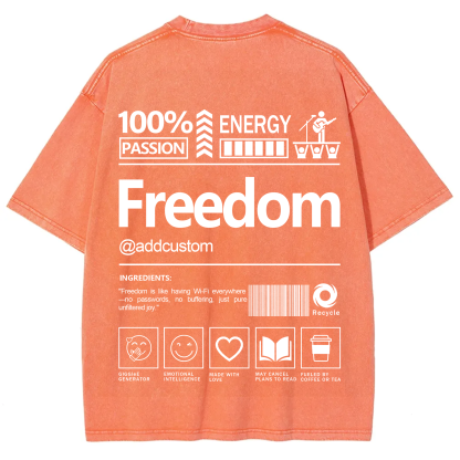 Freedom Addcustom Washed T-Shirt