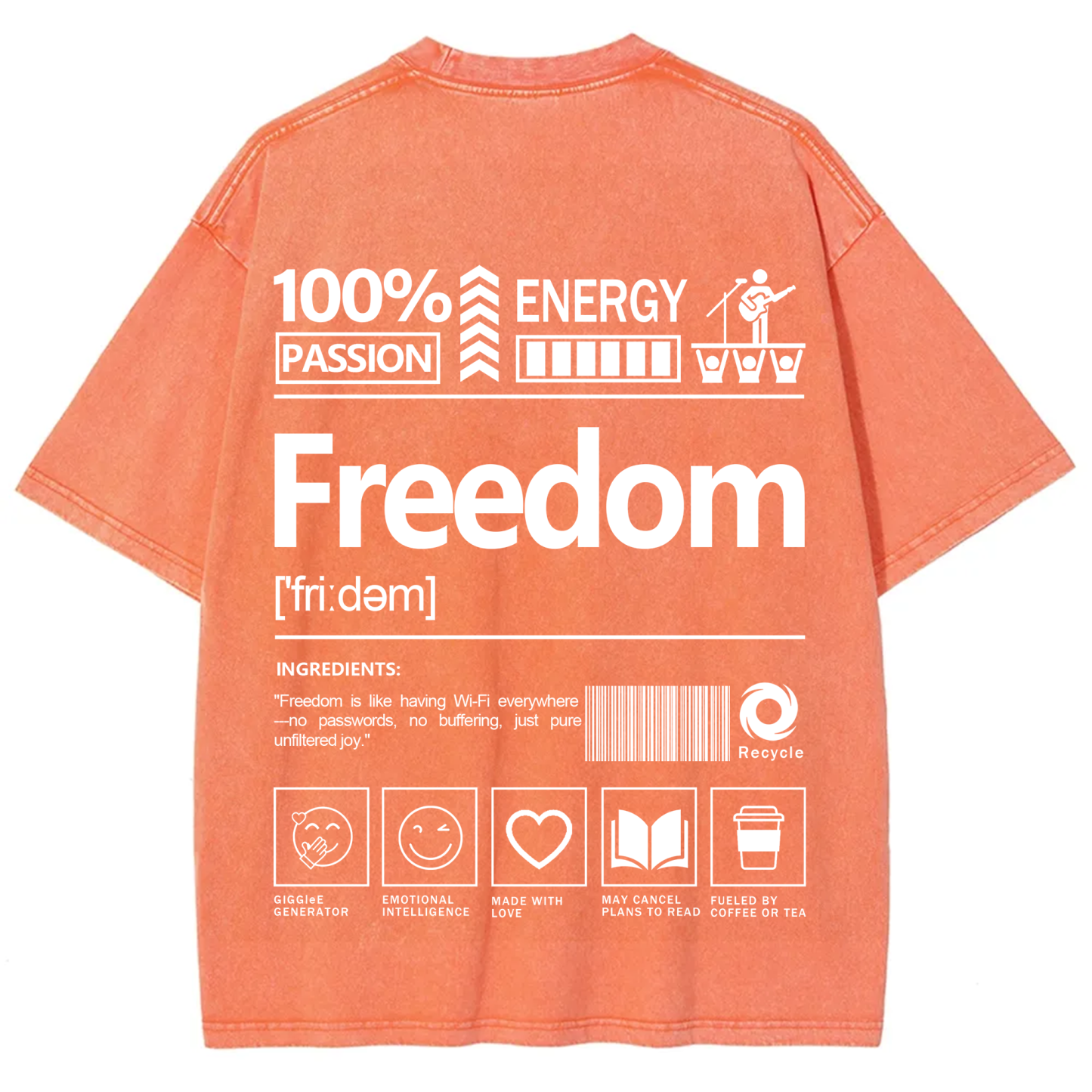 Freedom Unisex Fit Washed T-Shirt