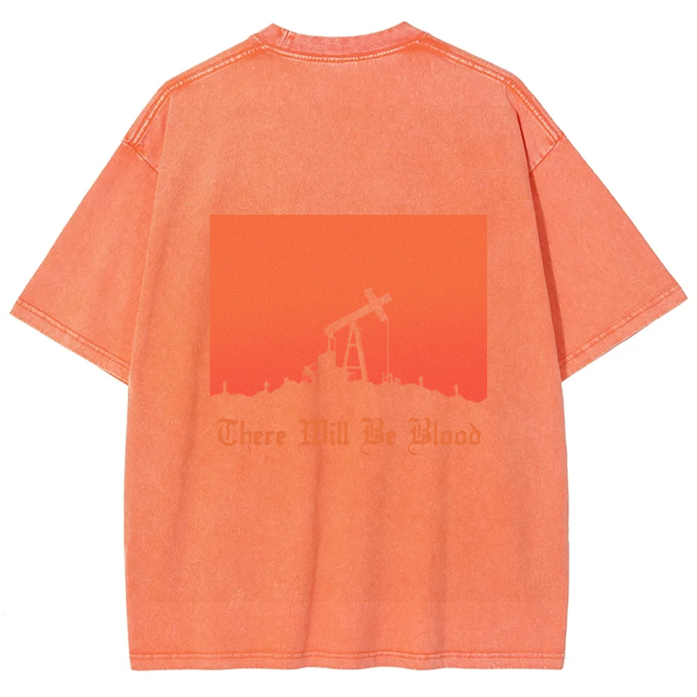 Unisex Vintage Washed  There will be blood， western movie t-Shirt
