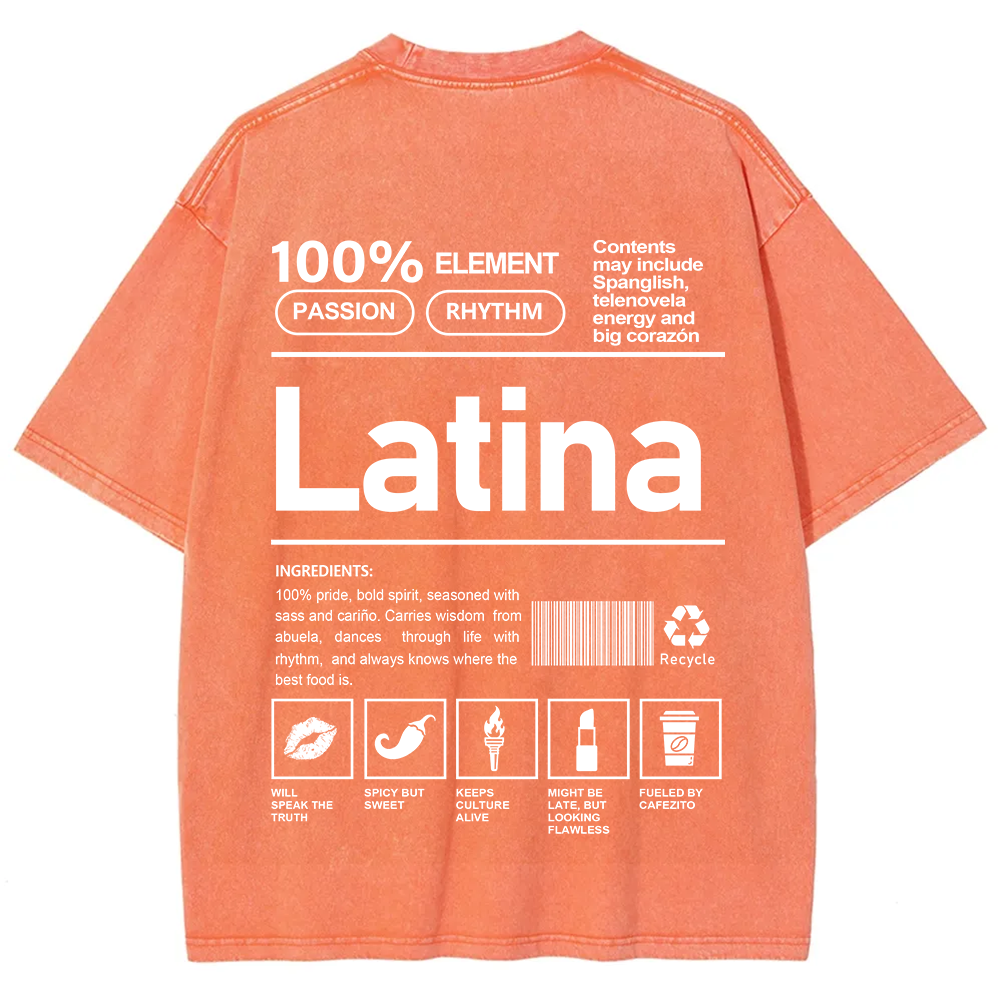Latina Unisex Fit  Washed T-Shirt