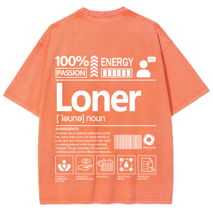 Loner Unisex Fit Washed T-Shirt